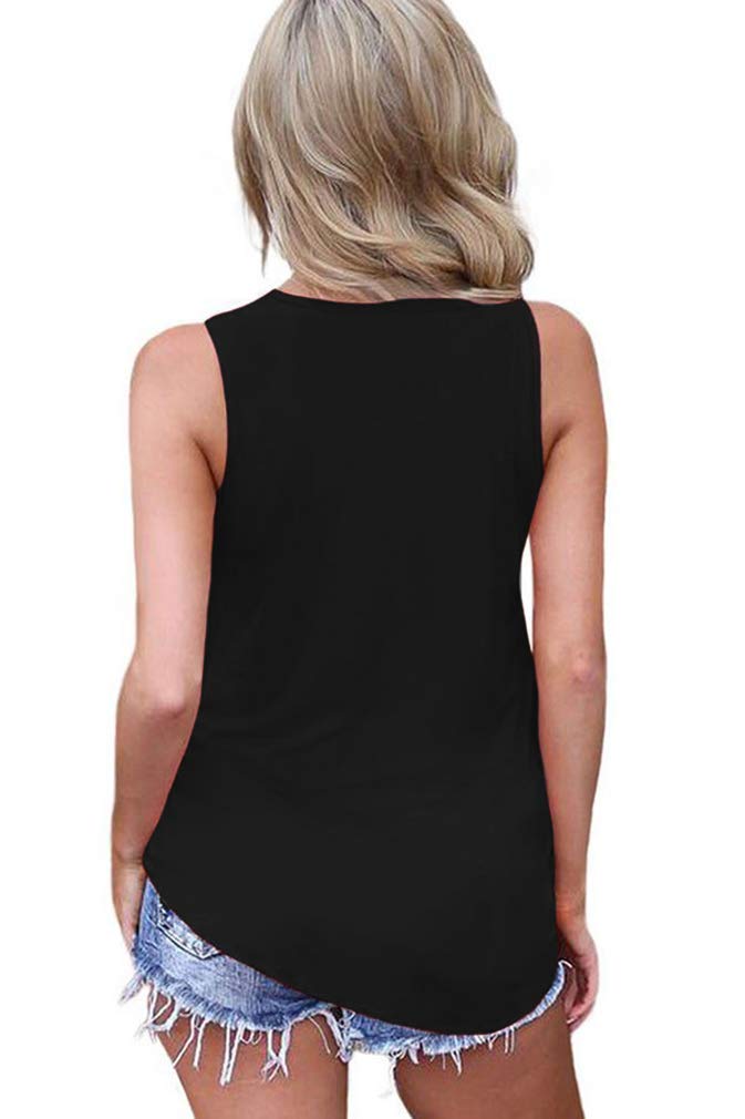 Sarin Mathews Womens Tank Tops Summer Sleeveless Shirts Criss Cross Casual Basic Tee Shirts Tops Blouses Black M - Image 2